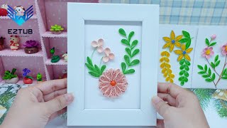 Elegant Botanical Quilling: Chrysanthemum in Gentle Pink with Twin Narcissus Stems screenshot 4