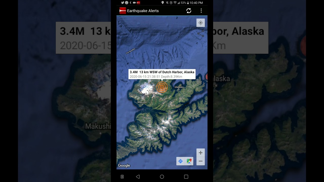3.4 Earthquake Dutch Harbor, Alaska 61520 YouTube