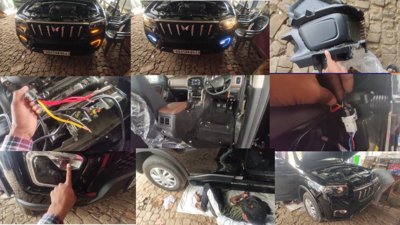 Mahindra Scorpio n OEM type fog light and lamination and foot step installing