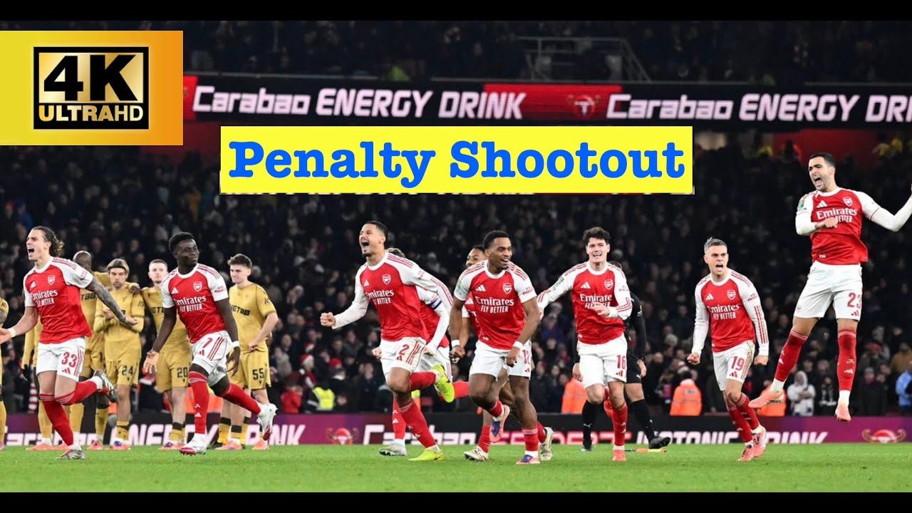 Arsenal vs Crystal Palace Carabao Cup in 4K - FULL Penalty shootout