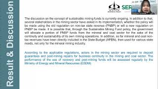 The Future of Sustainable Mining in Indonesia: Sustainable Mining Fund Concept