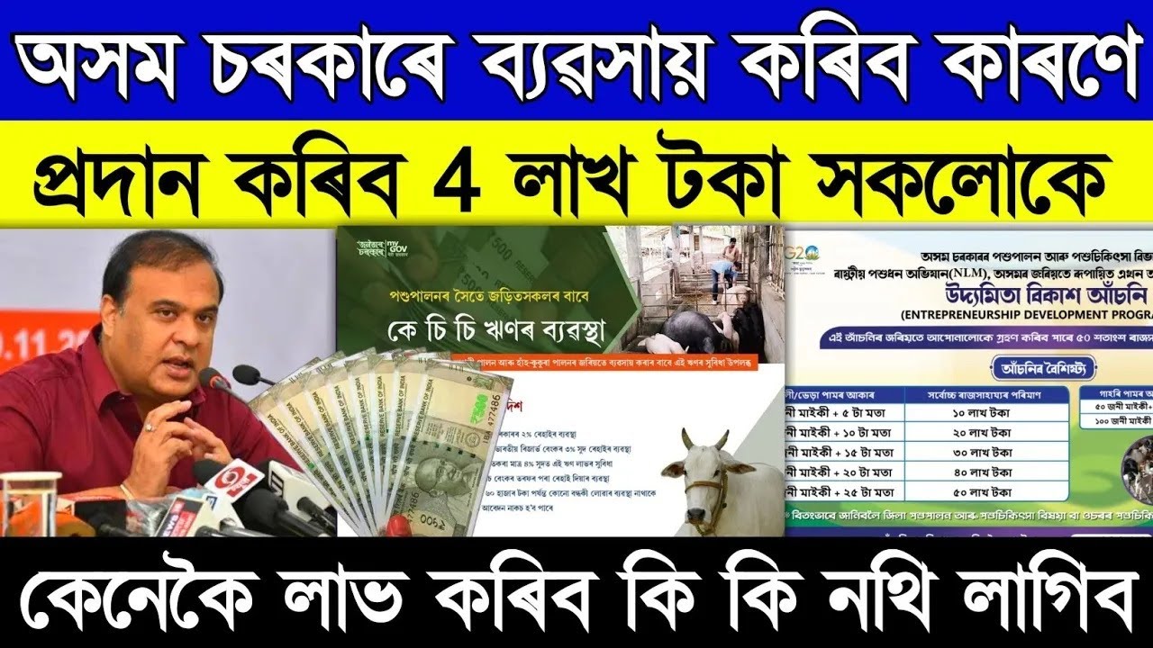 Assam Government new loan scheme for Unemployed People // 40-50Laks Loan Apply start