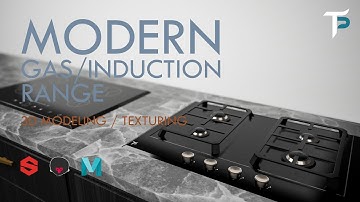 Modern Induction and Gas range - 3D Modeling - Maya, Substance Painter, Marmoset Toolbag