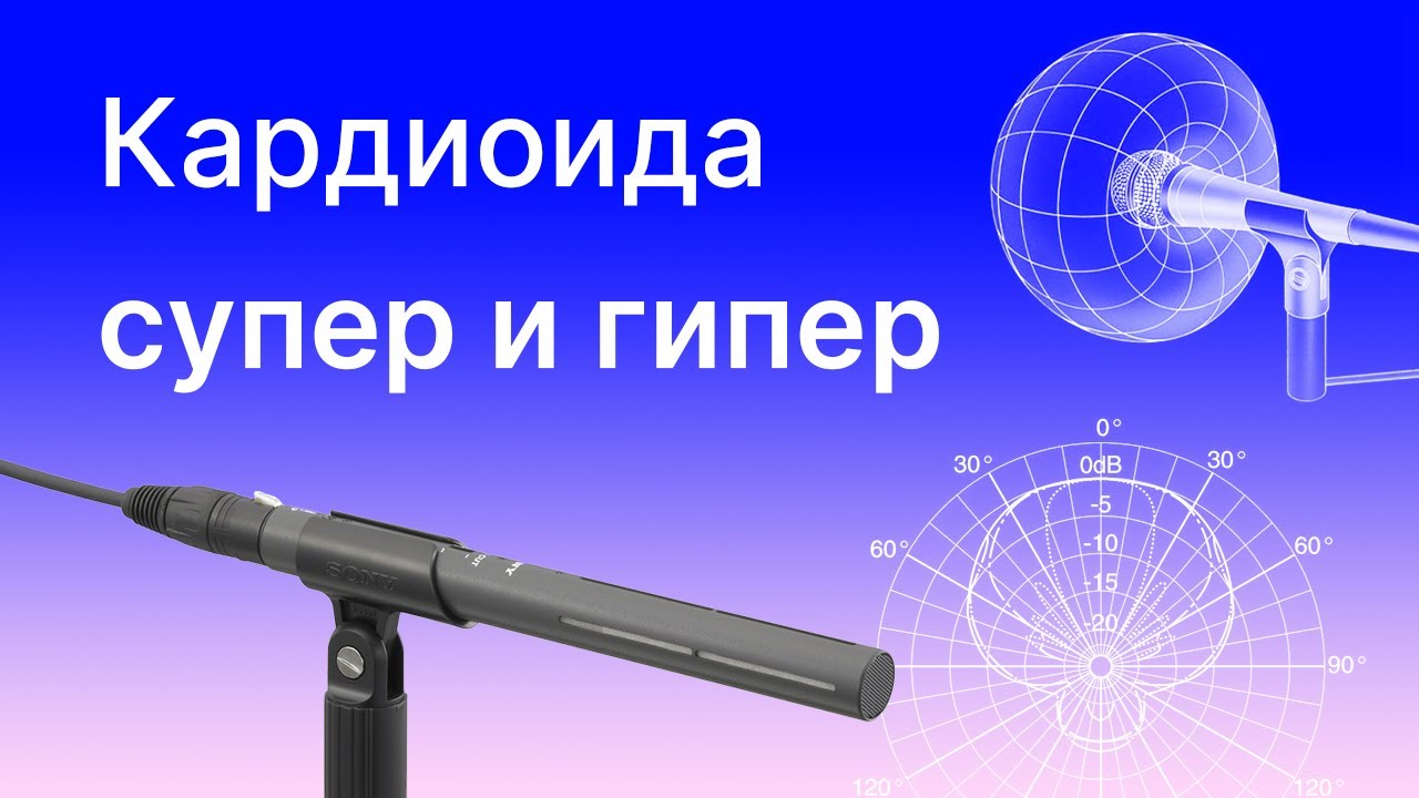 Диаграмма направленности микрофона для комнаты и кабины. Пушка Sony ECM-673