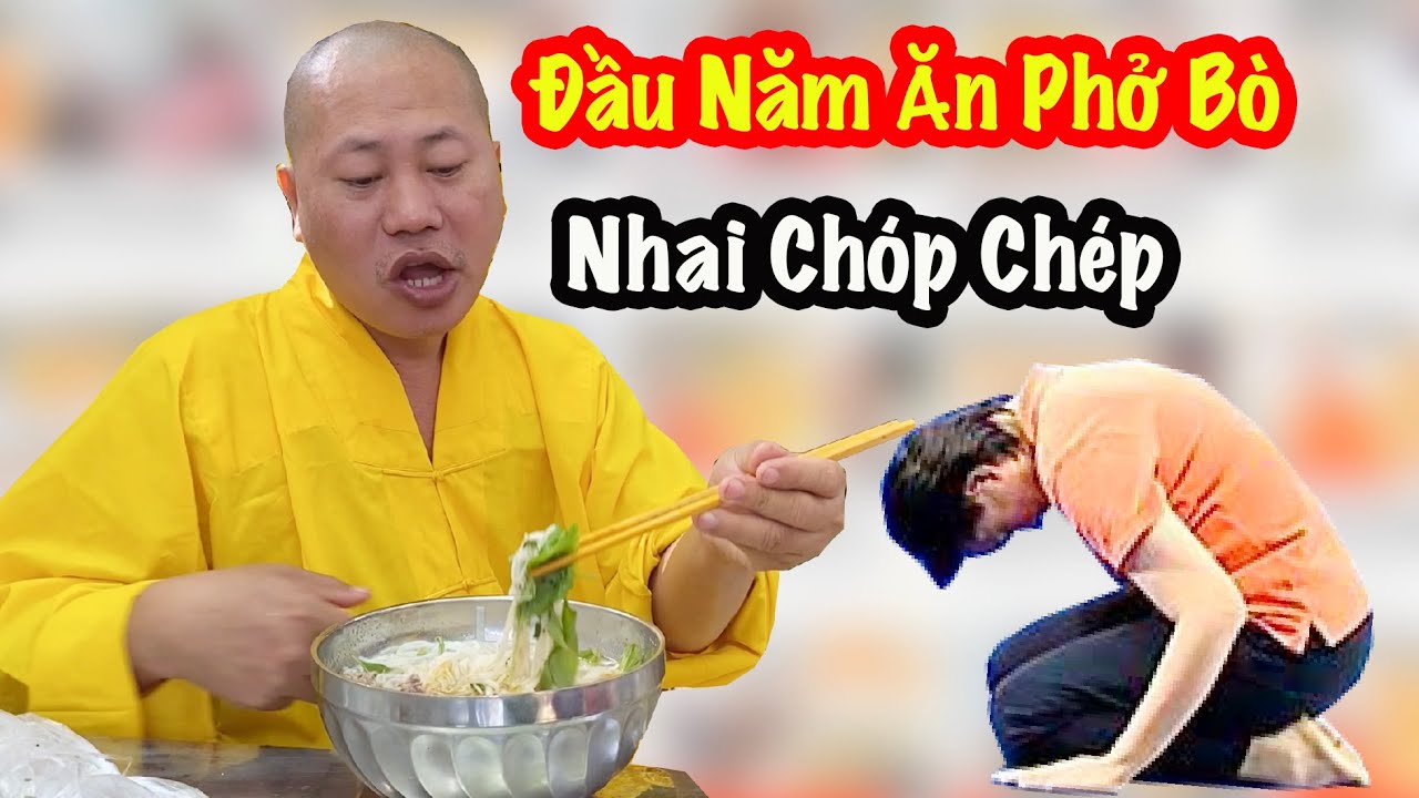 Mua Phở Bò Cúng Thầy Thích Tâm Phúc Ăn Chóp Chép Ngon Miệng Tại Chùa