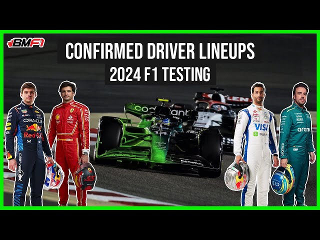 Confirmed Driver Lineups & Schedules for 2024 F1 Pre-Season Testing 