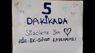 5 Dakikada Sözcükte Yapı 1.Bölüm