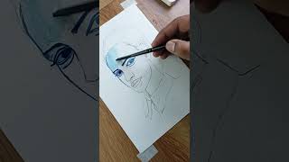 Girl Painting / Painting with one color shorts painting youtubeshorts