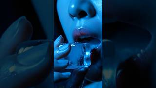 Glowing ice cube bite ASMR 🔥 Crackling sounds, no talking, satisfying mukbang, viral AI food