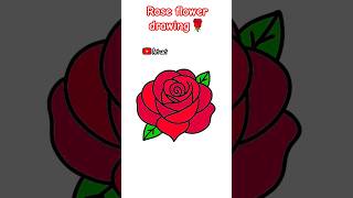 How to draw easy rose flower #shorts