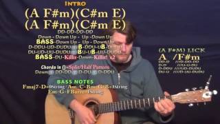 Selfish (PnB Rock) Guitar Lesson Chord Chart - A F#m C#m E screenshot 3