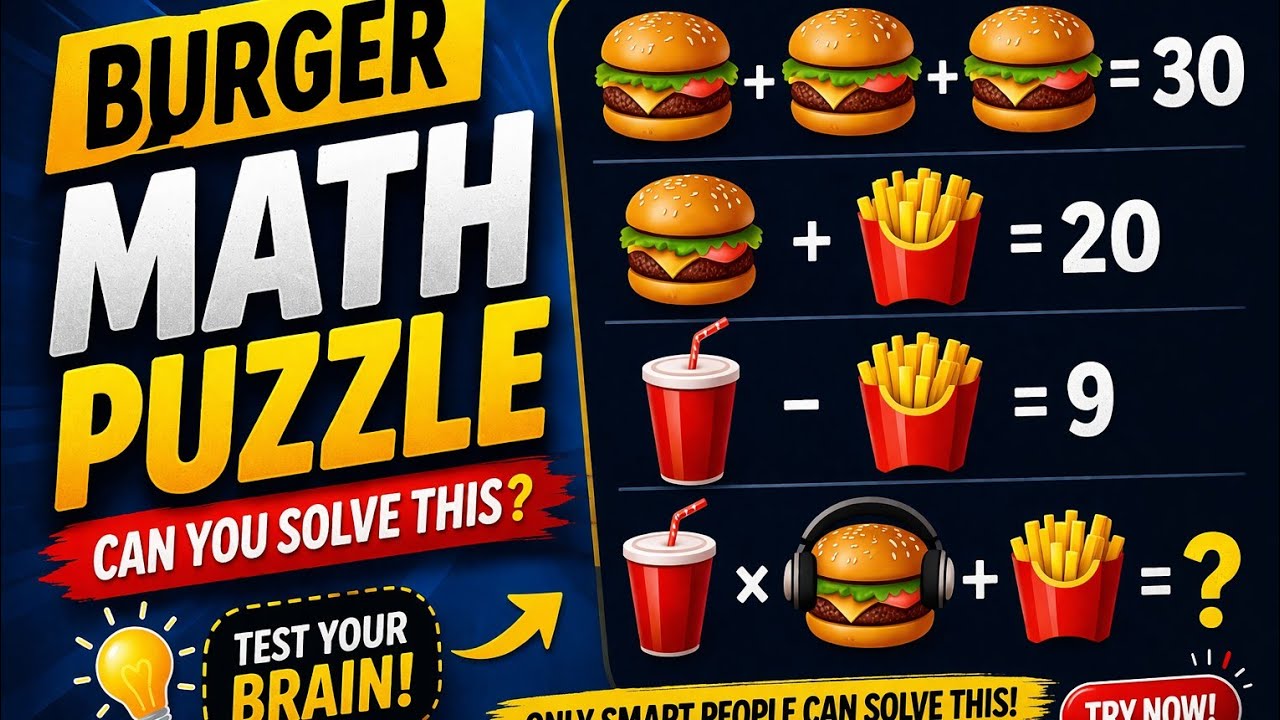 🔥 Burger Math Puzzle Challenge | Kya Aap Solve Kar Paoge? 🤔 - YouTube