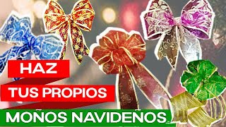 🎀 MOÑOS Navideños con LISTÓN fácil | 🎄🎁 ¡Para el árbol y regalos!