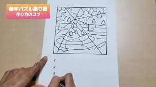 数字パズルぬり絵　作り方のコツ