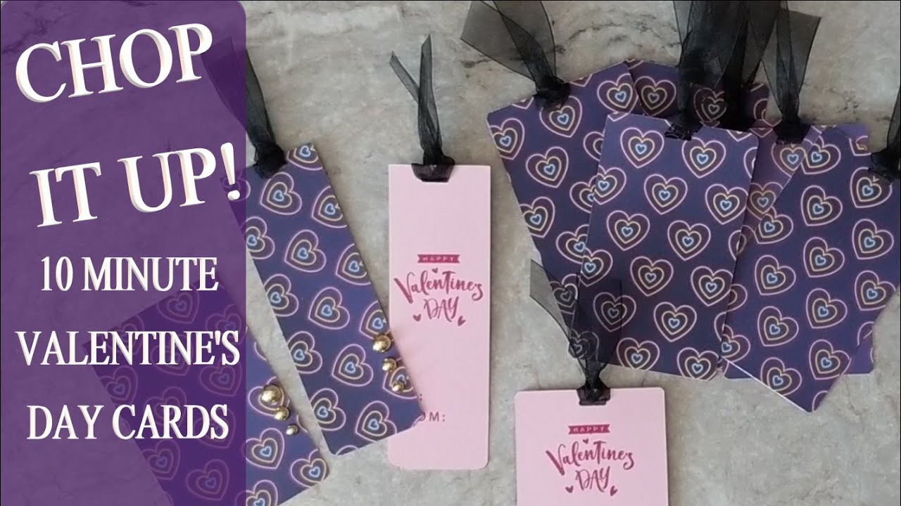 Cutting Up 12x12 Patterned Papers for 8 Quick DIY Valentines Day Cards Using Minimal Supplies