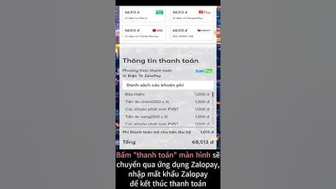 Thanh toán bằng Zalopay trên PORTAL