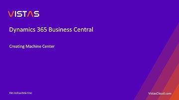 Dynamics 365 Business Central - Creating Machine Centers