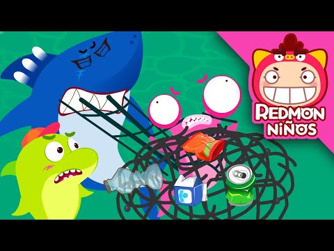 ¡Ten cuidado con la basura! | Tiburón bebé | Español | REDMON NiÑOS
