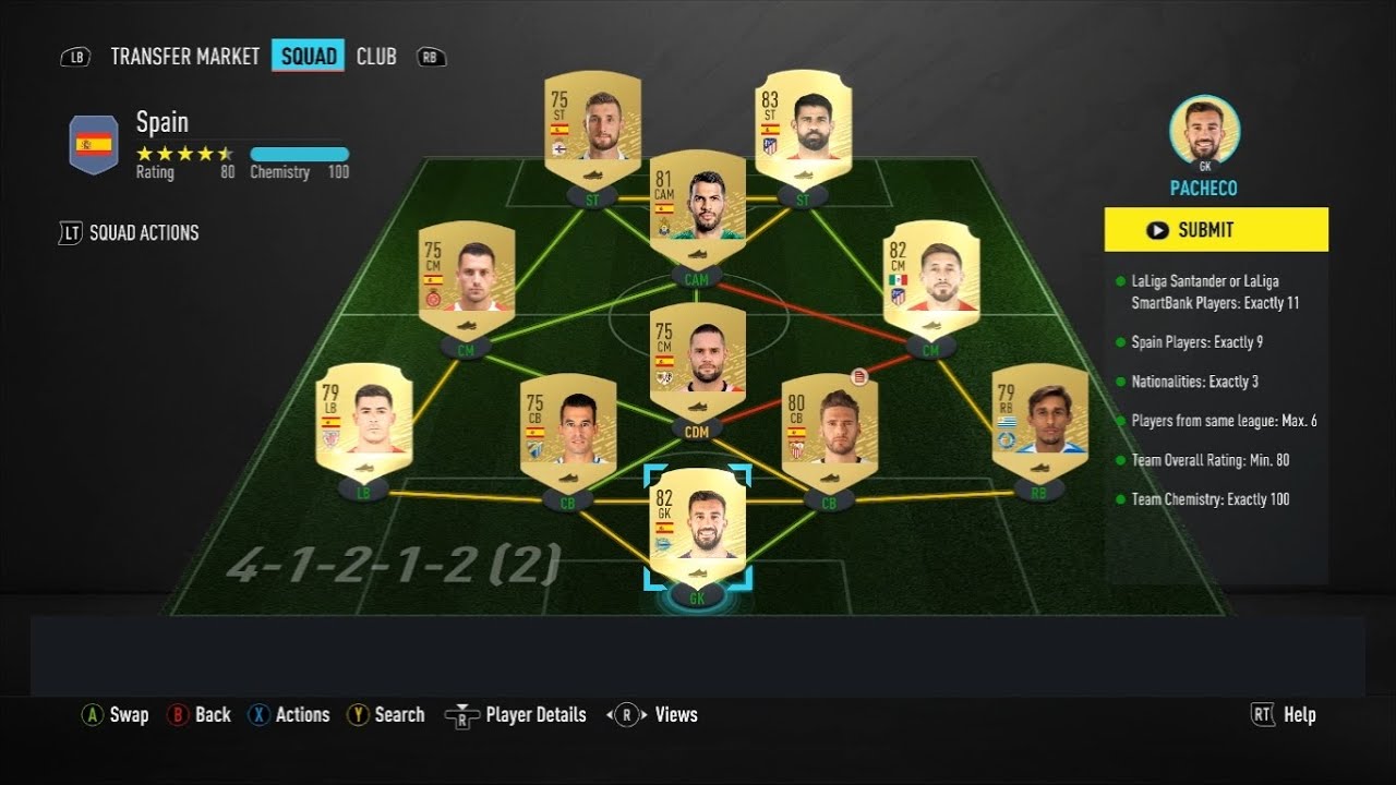 FIFA 20 SBC ADVANCED NATIONAL PRIDE SPAIN CHEAP SOLUTION NOVEMBER 2020
