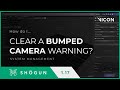 How do I clear a bumped camera warning Vicon Shōgun Live and Markerless?