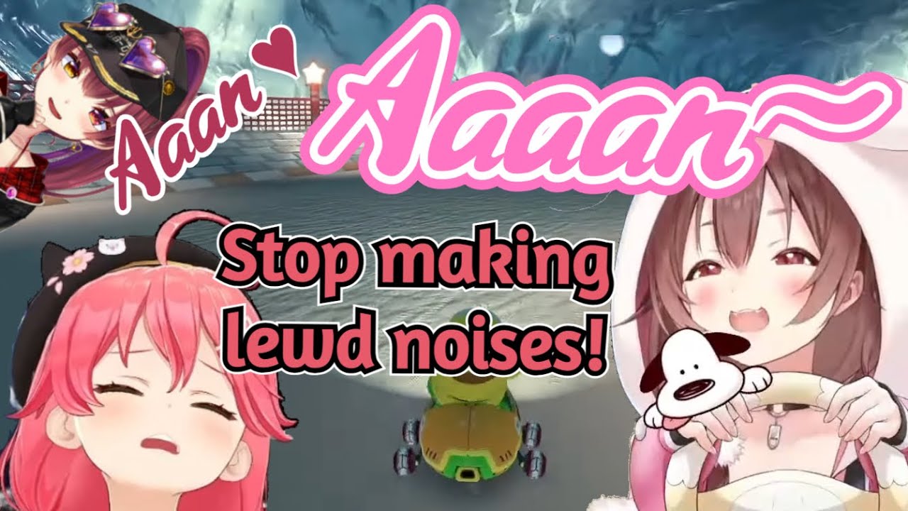 Korone Accidentally Lets Out a Sensitive Voice During Mario Kart (Marine Miko Team)