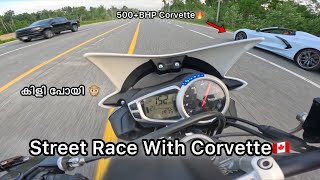 Street Race With Corvette 😱street Triple 🇨🇦 Malayalam Vlog