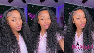 THE BEST HD GLUELESS WATER WAVE WIG ! 9X6 CLOSURE PRE BLEACHED &amp; PRE PLUCKED FT. BGMGIRL HAIR