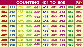 Numbers 401 To 500 123 Numbers,One Two Three, 401 To 500 Counting 401 स 500 तक गनत अगरज म