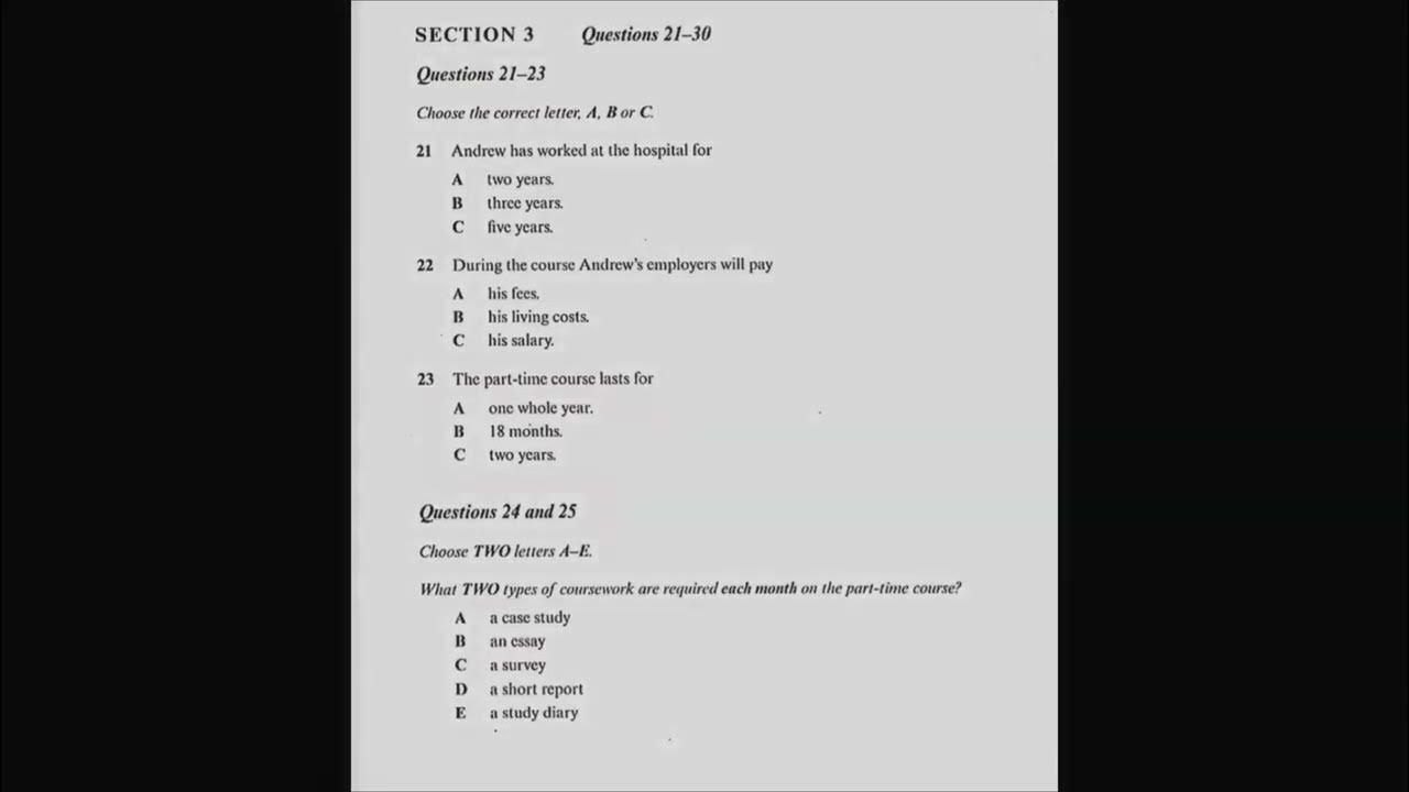 Andrew has worked With Answers IELTS LISTENING SECTION3 YouTube