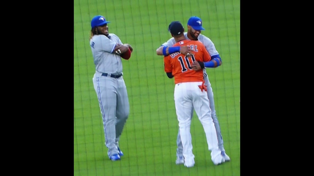 Yuli Gurriel & Lourdes Gurriel Jr. together on the  fieldpre-gameAstros vs. Blue Jays5/7/21 