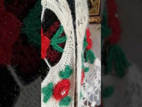 اشارپ و کلاه مجلسی بافته شده با کاموای سوزنی