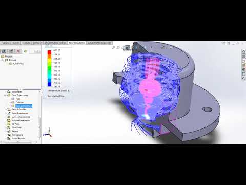 Flow Simulation in a Coaxial Swirl Bipropellant Injector (SolidWorks2018)
