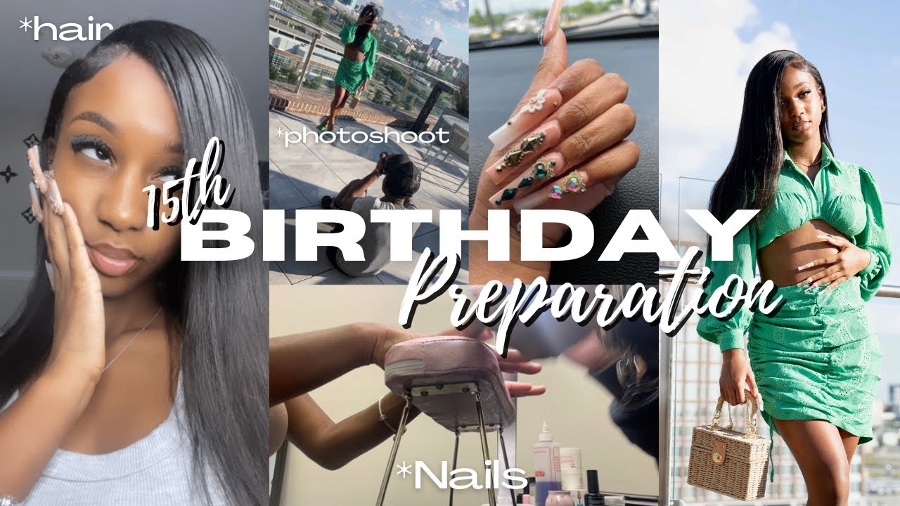VLOG||15th Birthday preparation, nails , hair ,photoshoot etc etc