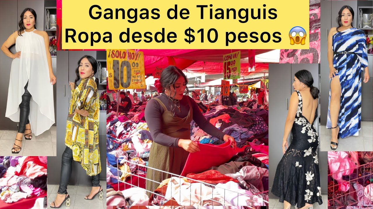 Ropa de Tianguis de $10 pesos 😱 vamos a buscar gangas a la paca