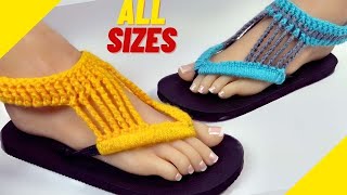 QUICK 5-Row Crochet Sandals With Flip Flop Soles