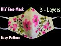 Very Easy Pattern 3 Layers Fabric Face Mask Sewing Tutorial / Make Easy Face Mask at Home / DIY Mask