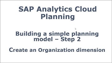 SAP Analytics Cloud Planning - The Organization dimension