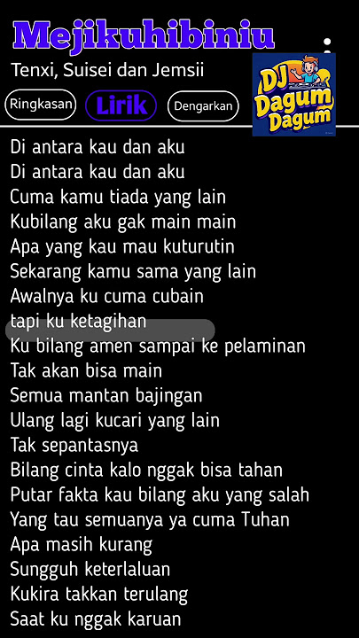 Lirik Viral Tiktok. Cover Mejikuhibiniu Di Antara Kau Dana Cuma Kamu Tiada Yang Lain #mejikuhibiniu