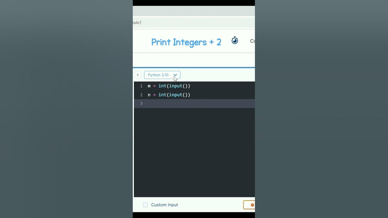 Print Integers+ 2 | #coding #phython #computerlanguage #ccbpacademy # ...
