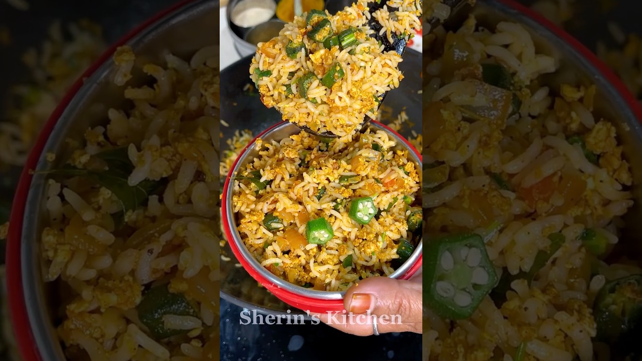 Today Lunch 🥗 Box 🗃️ Recipe | Vendakkai Muttai Sadam 🍚 Recipe #shorts