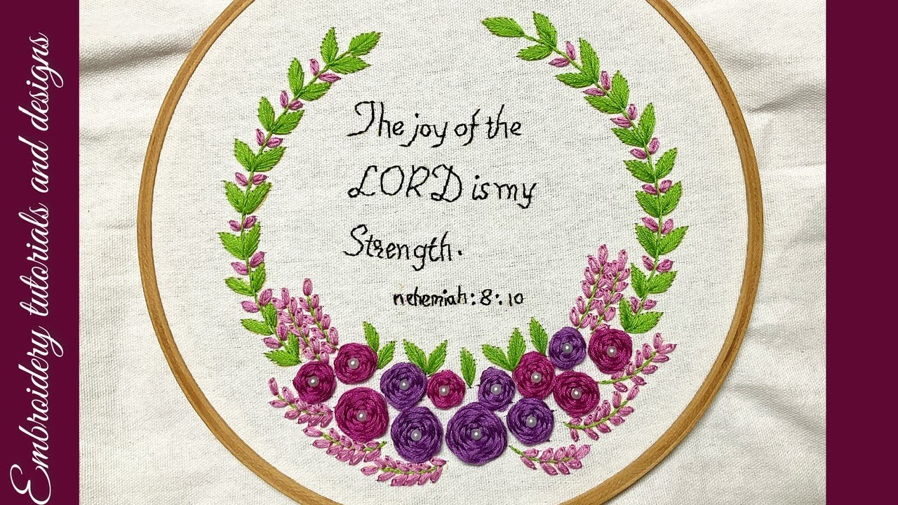 Hoop art embroidery with flowers and a bible verse #hoopart # ...