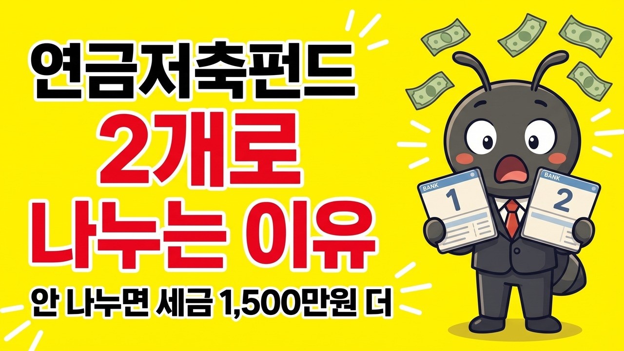 연금저축펀드 2개로 나누는 이유, 안 나누면 세금 1,500만원 더 냅니다