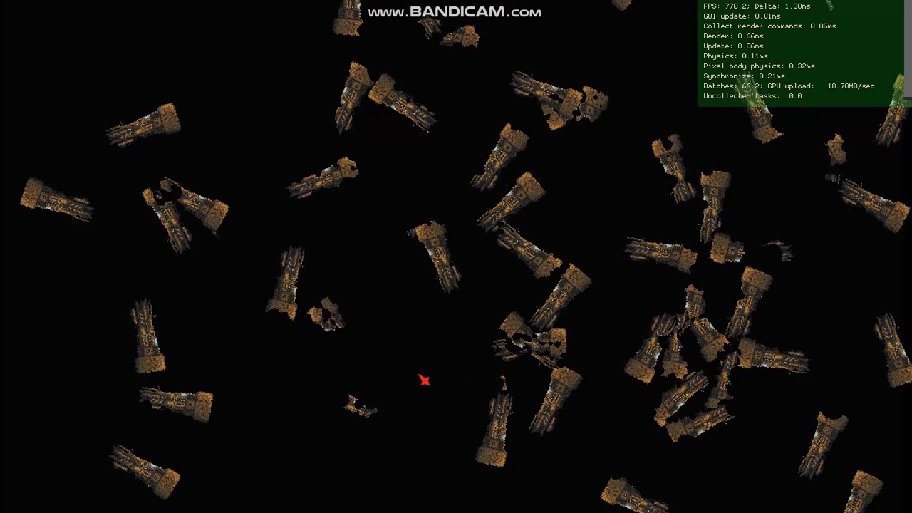 Per pixel physics in a videogame demo