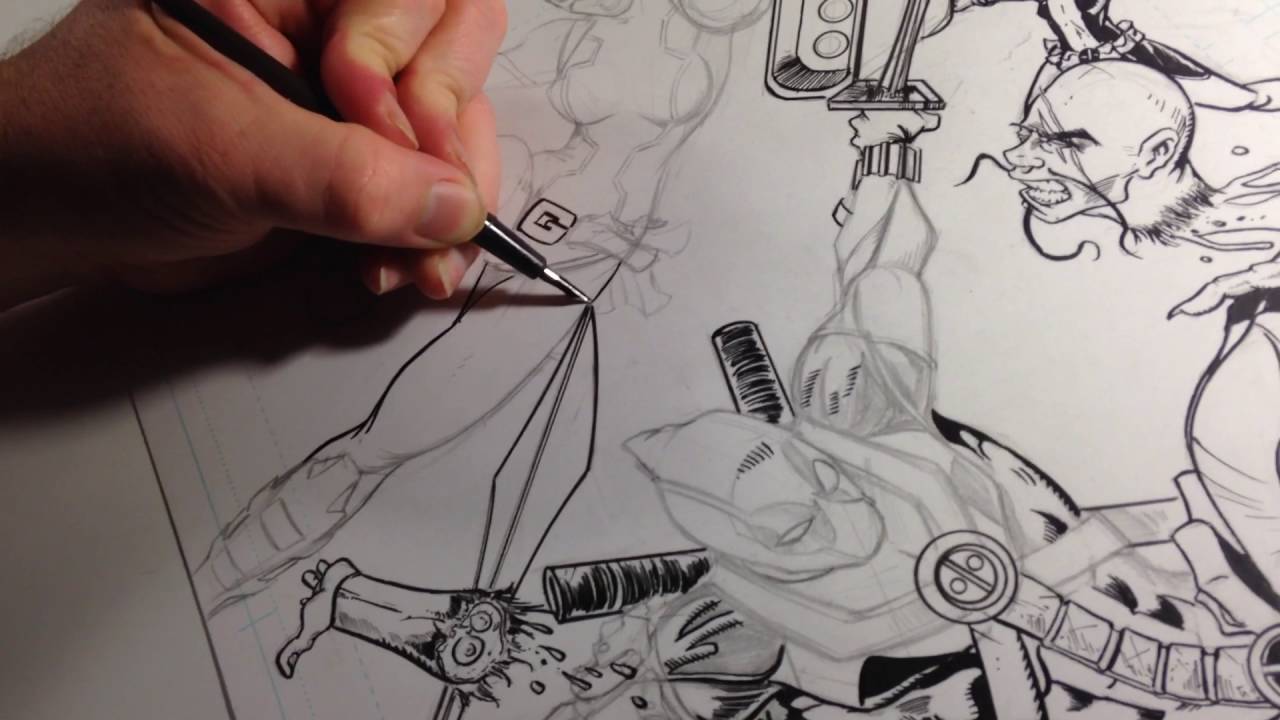 Gwen-Pool inked by comic book artist Shawn Harbin