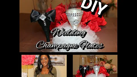DIY Wedding Champagne Flutes| Luxury Bridal Design| How to make custom toasting glasses