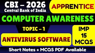 Antivirus Software MCQS | CBI 2026 Apprentice Computer Awareness MCQS PDF | CBI Apprentice 2026 PDF