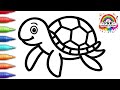 🐢 How to Draw a Cute Turtle | Easy Drawing for Kids and Toddlers | Step by Step Tutorial