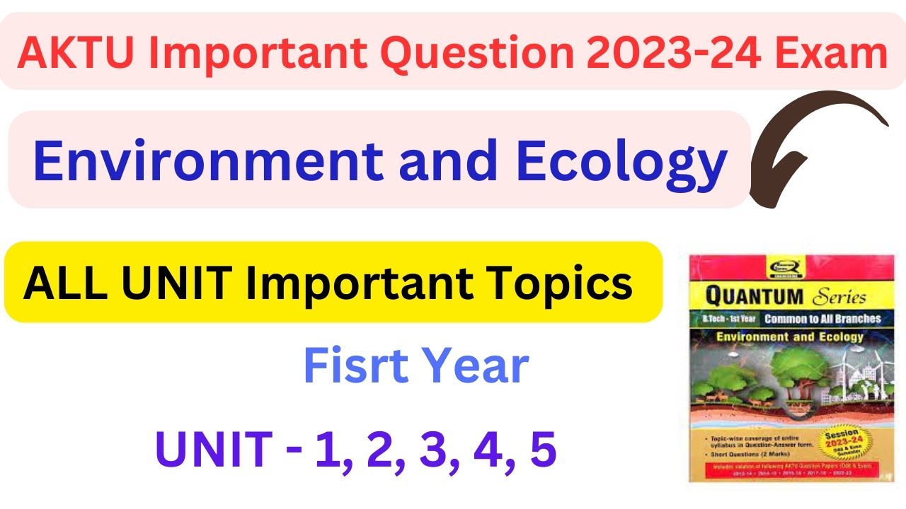 Environment and Ecology || Important Questions for Exams || AKTU ...