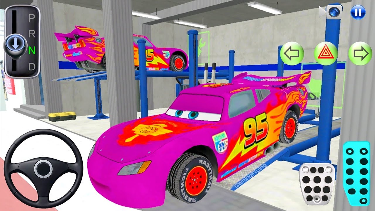 New Lightning McQueen in Auto Repair Shop - 3D Driving Class 2026 - 3D Driving Class Game - Car Game