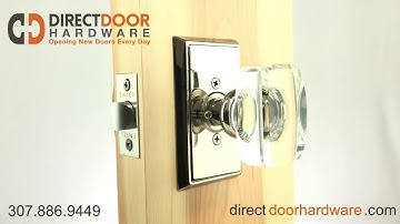 Emtek Windsor Crystal Knob with Rectangular Rosette in Polished Chrome